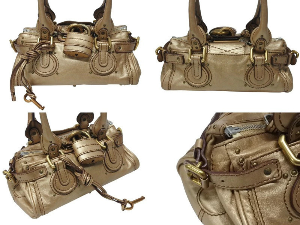 Chloe Handbag Paddington Leather Padlock Black